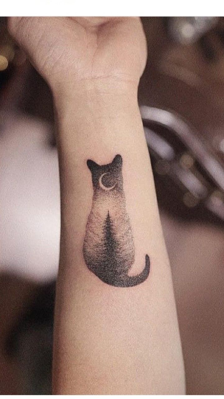 Stardust Cat Tattoo Design