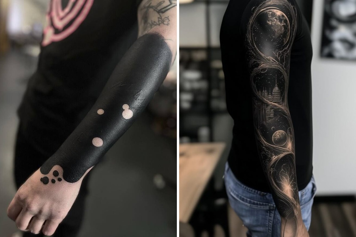 28+ Blackout Tattoo Ideas & Inspiration Featured Lookbook Collage