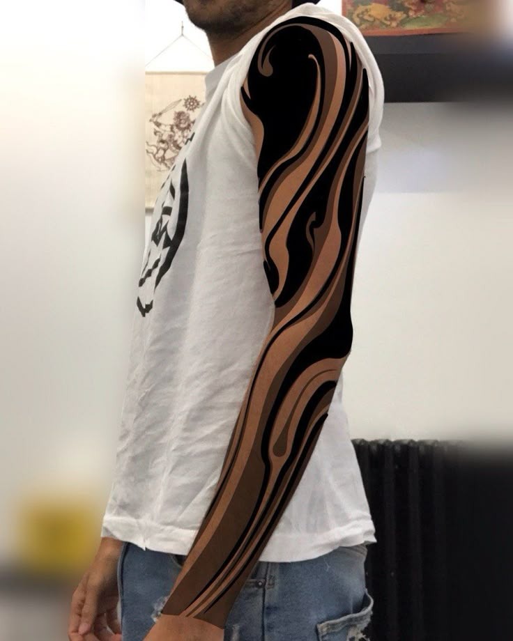 Hyper-Realistic Skull and Blackout Combination Tattoo Design
