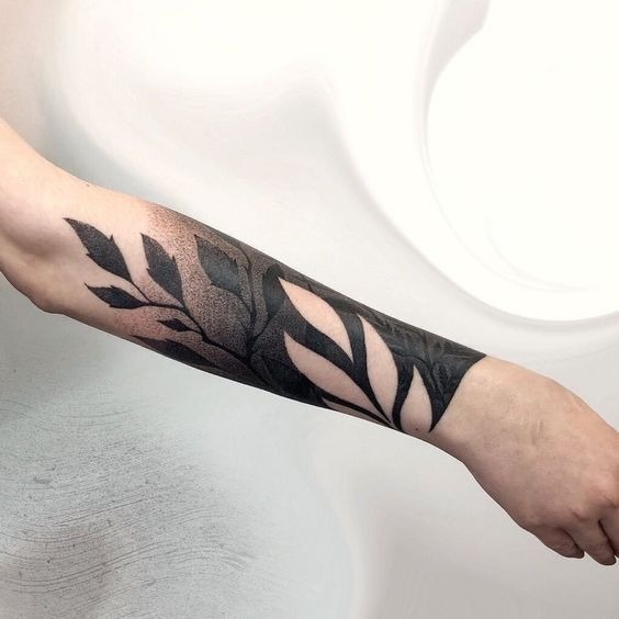 Shattered Butterfly Blackwork Tattoo Design