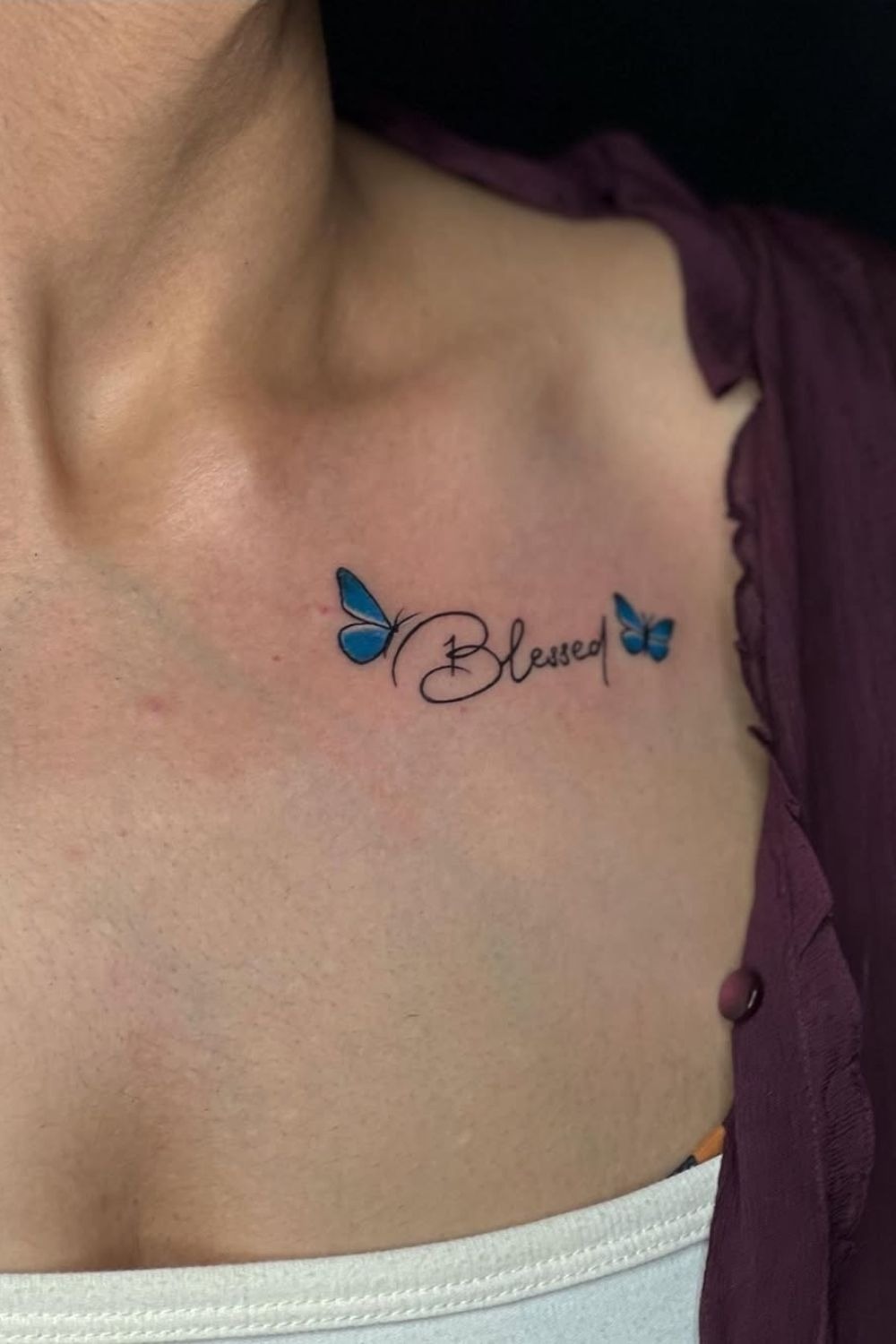 Blessed in Red Ink Tattoo Design