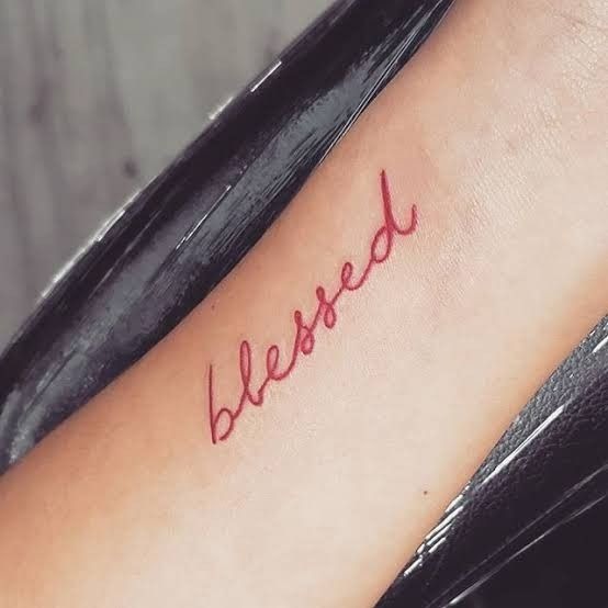 Blessed on the Foot Tattoo Design