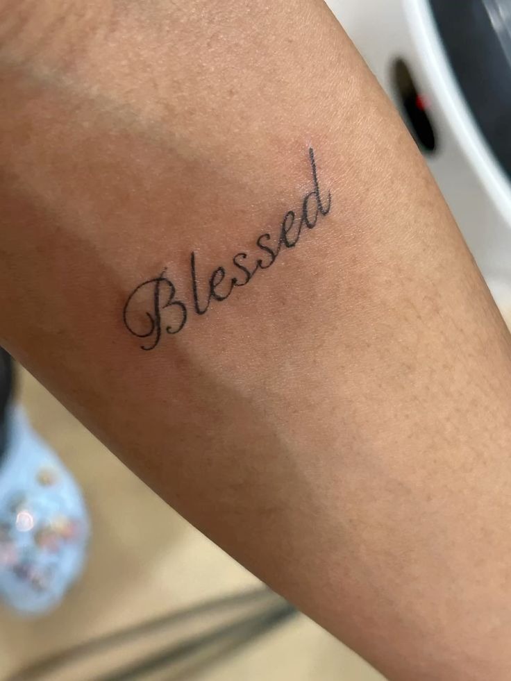Blessed with a Crown Tattoo Design