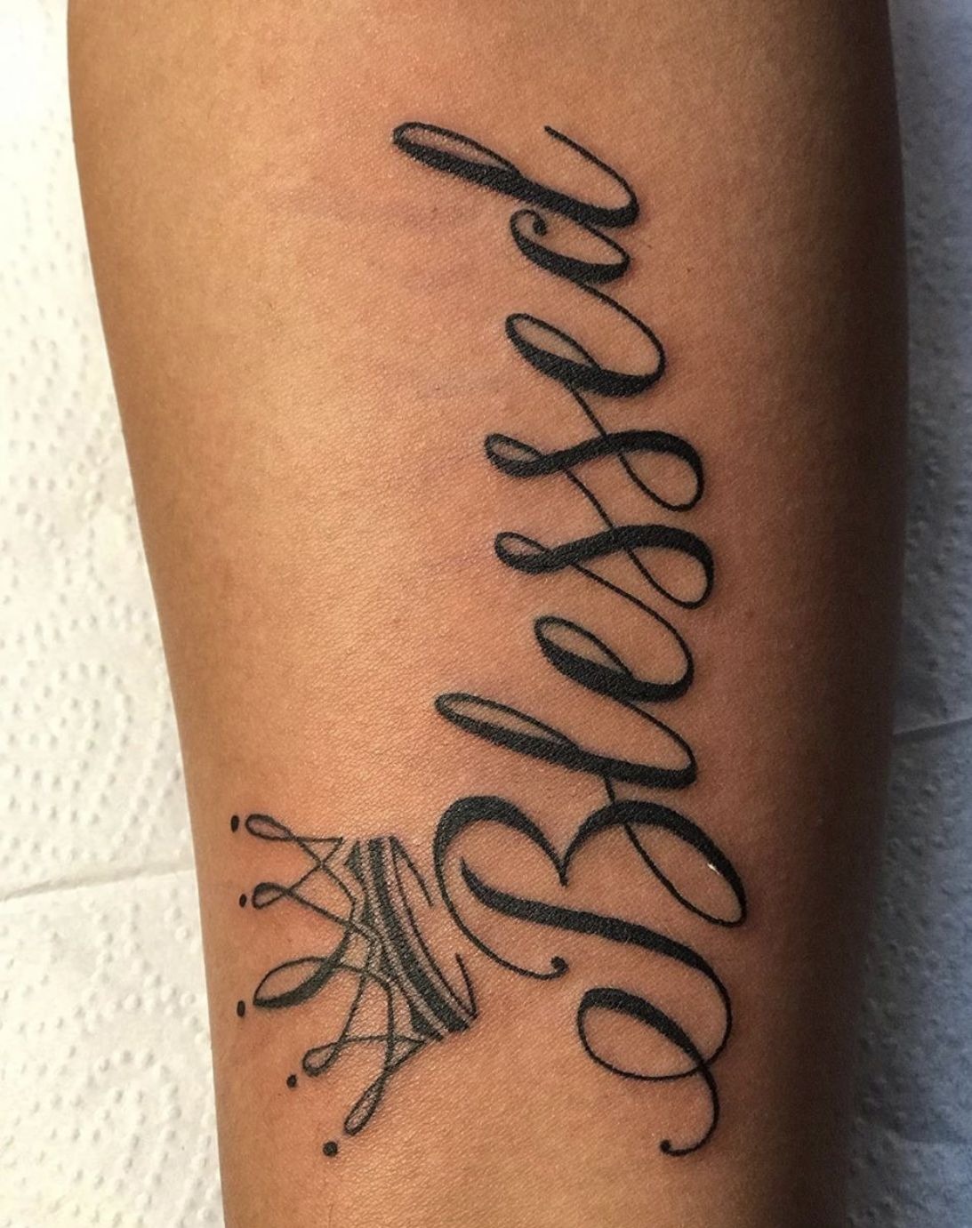 Large Shaded Blessed Tattoo Tattoo Design