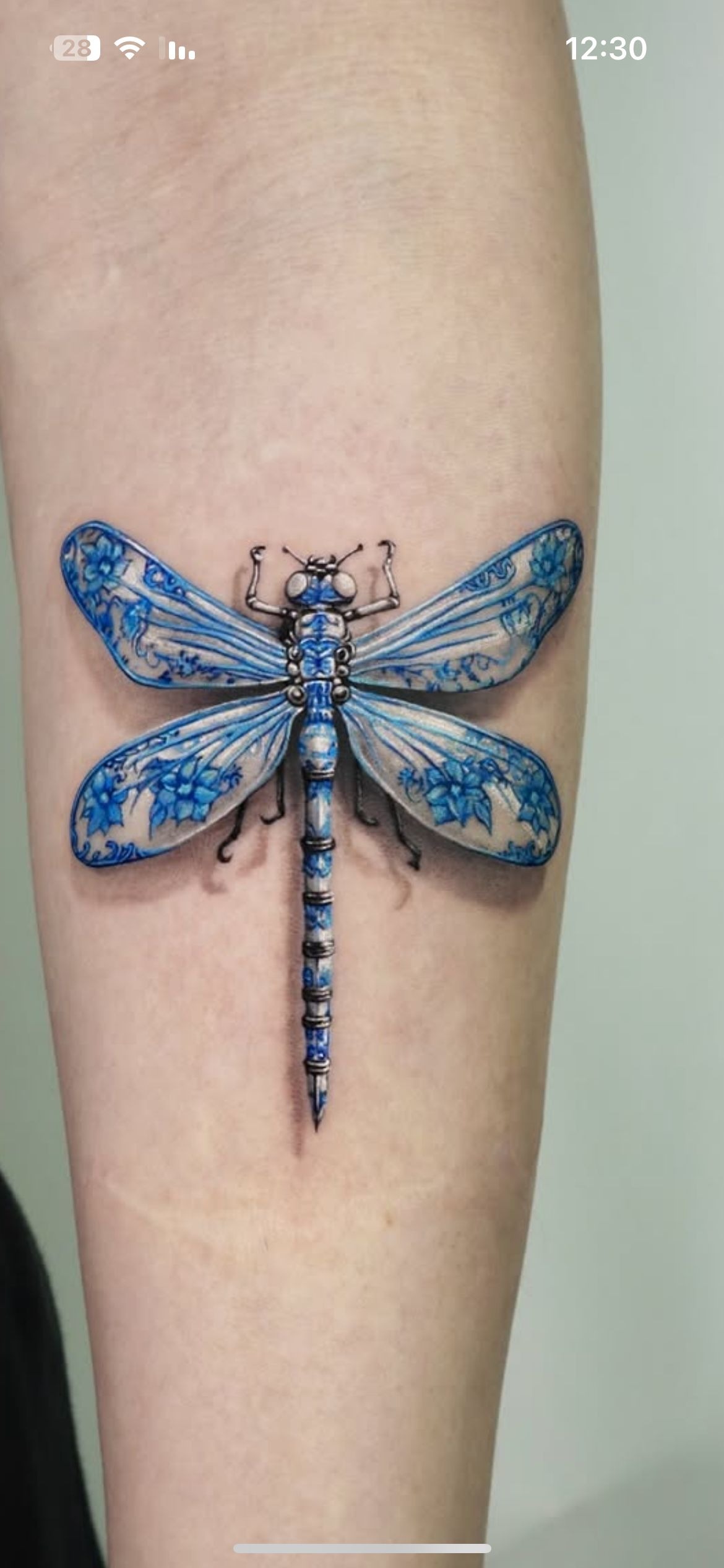 Blue Dragonfly Porcelain Tattoo Tattoo Design