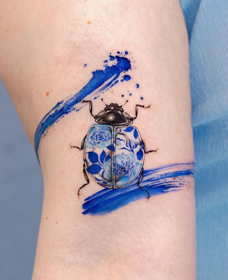 Blue Porcelain Beetle Tattoo Tattoo Design