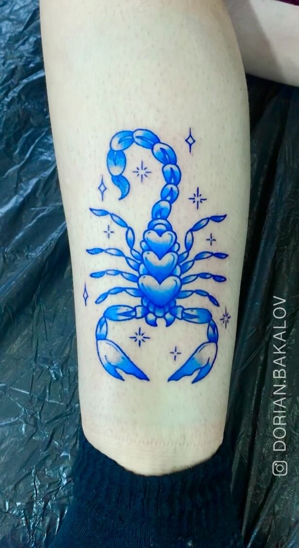 Bright Blue Scorpion Tattoo Tattoo Design