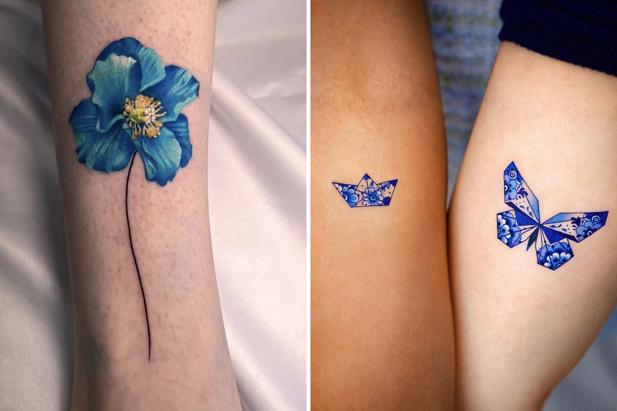 23+ Blue Tattoo Ideas That Feel Fresh Stylish and Effortlessly Cool Featured Lookbook Collage