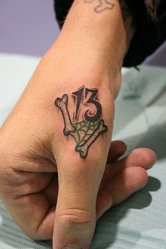 Spooky Bone and Web 13 Tattoo Tattoo Design