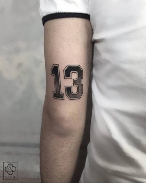 Varsity Number 13 Tattoo Tattoo Design