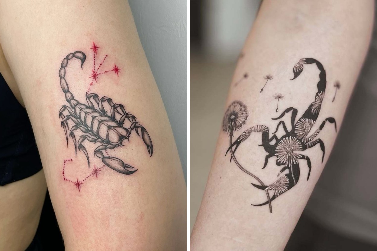 Bold And Beautiful Scorpio Tattoo Ideas With Striking Visual Contrast Featured Lookbook Collage