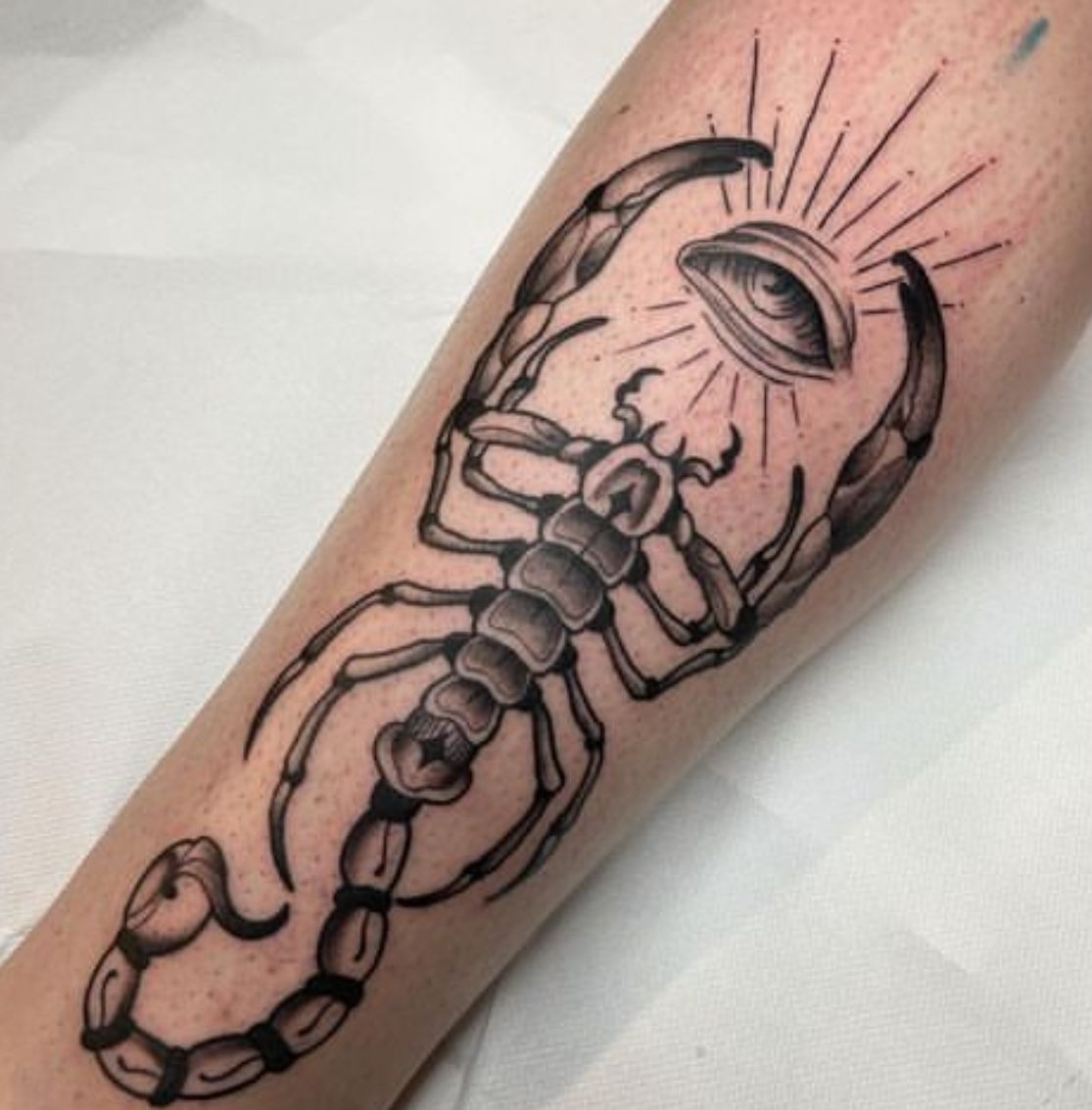 Heavy Shaded Scorpio Tattoo Design