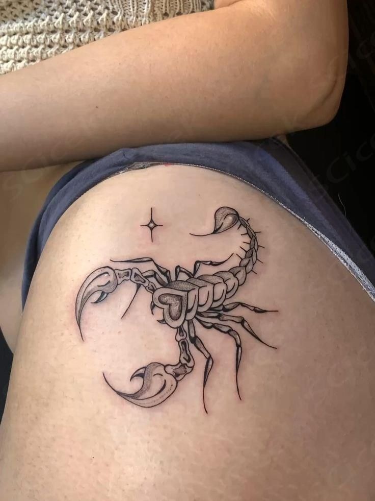 Lunar Scorpio Totem Tattoo Design