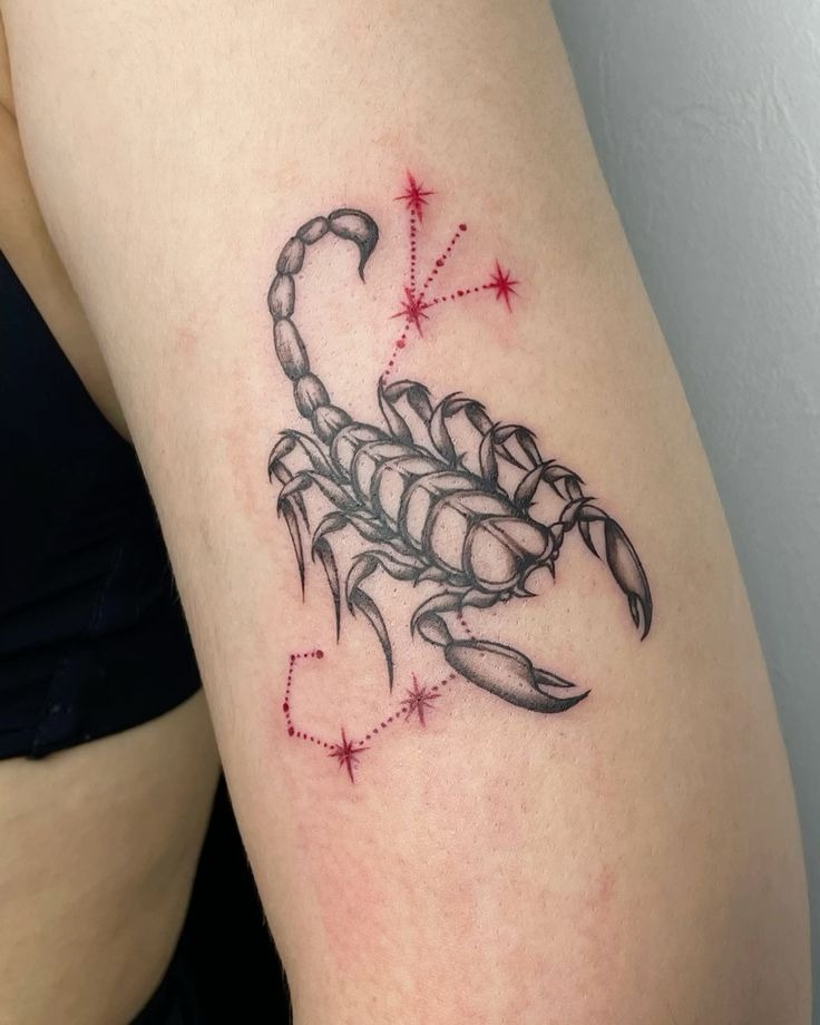 Scorpio and Rose Fusion Tattoo Design