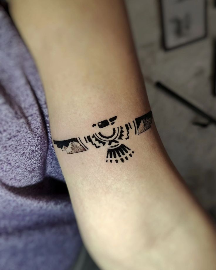 Abstract Thunderbird Band Tattoo Design