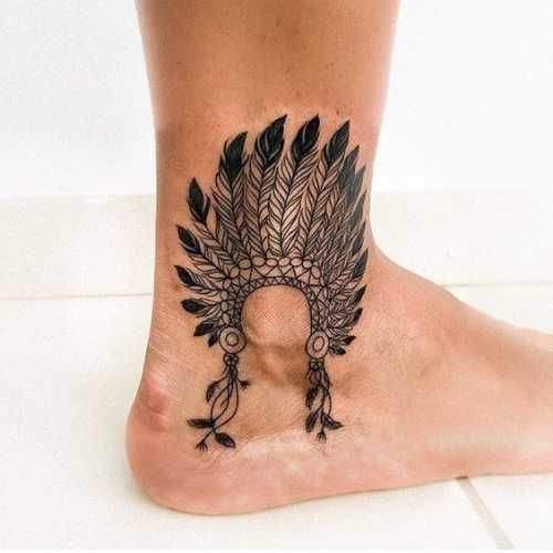 Headdress on Her Heels Tattoo Design