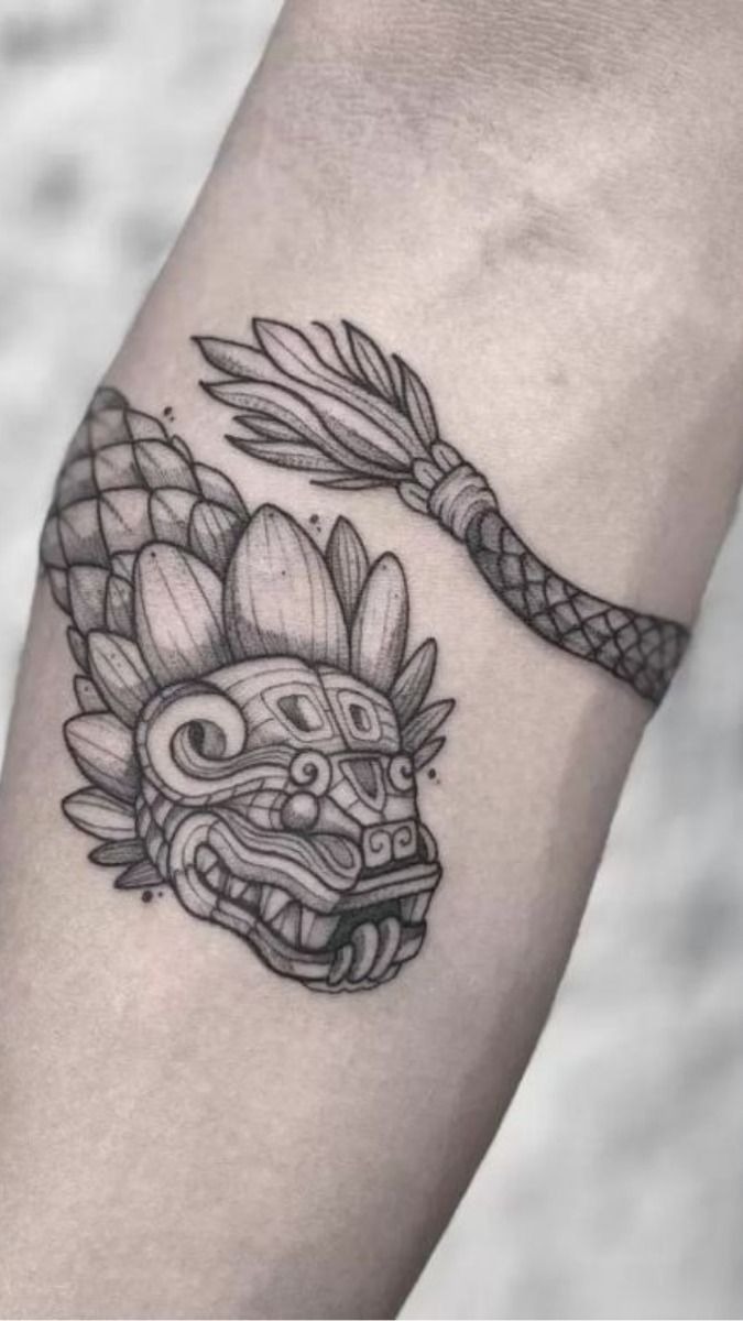 The Feathered Serpent Awakens Tattoo Design