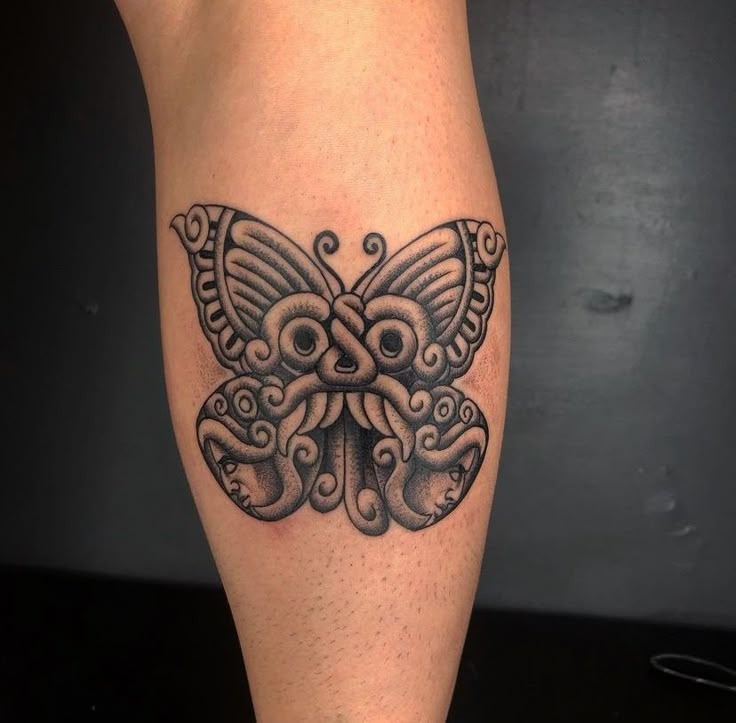 Warrior Butterfly Fusion Tattoo Design