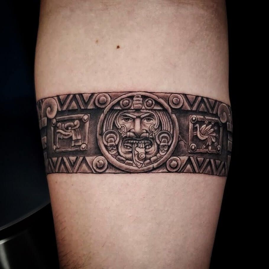 Aztec Band Stencil Tattoo Design