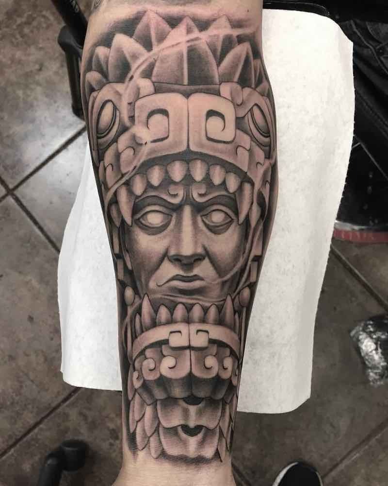 Forearm Aztec Guardian Tattoo Design