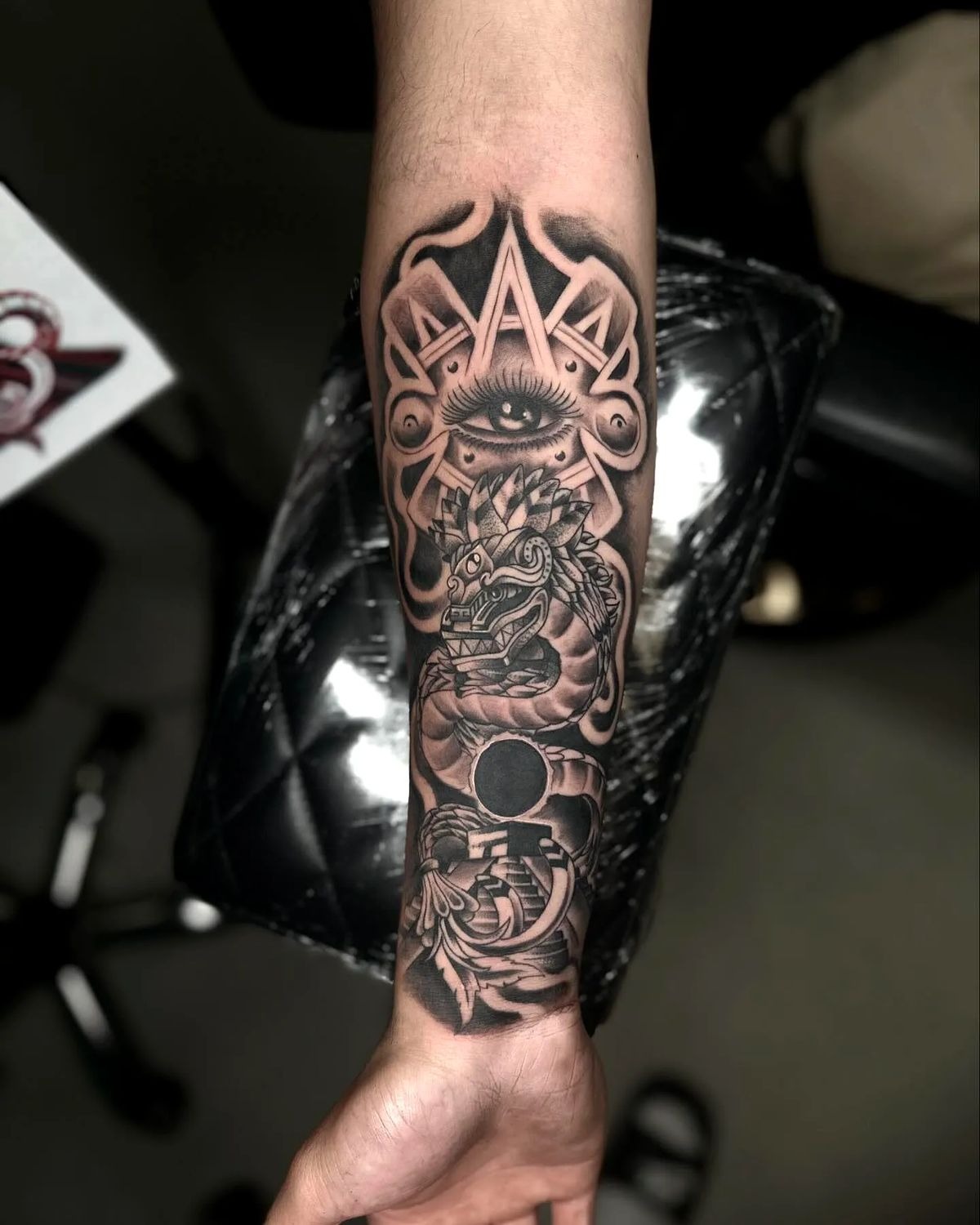 Symbol of Quetzalcoatl on Forearm Tattoo Design