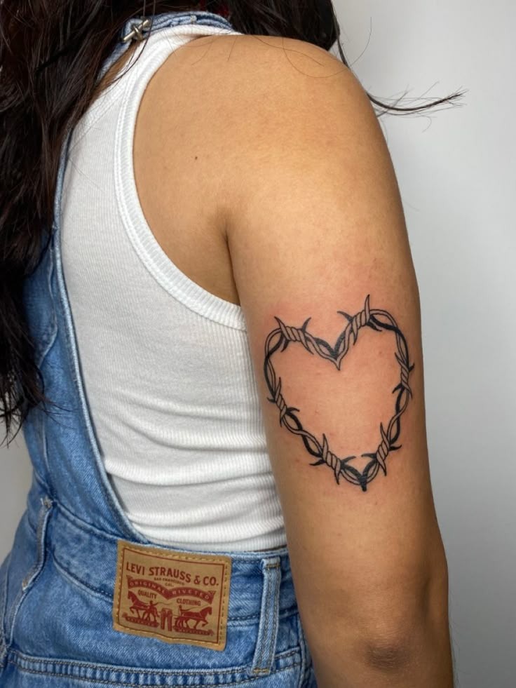 Barbed Wire Heart Outline Tattoo Tattoo Design