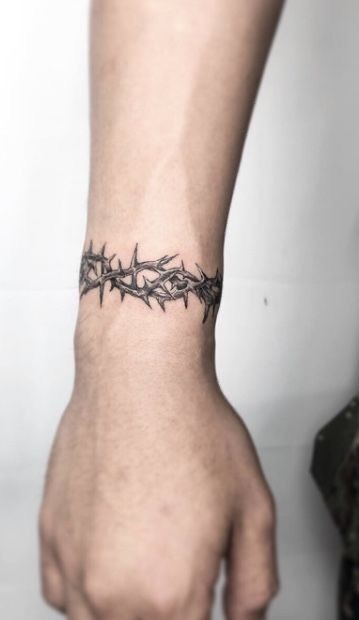Thorned Bracelet Wrist Tattoo Tattoo Design