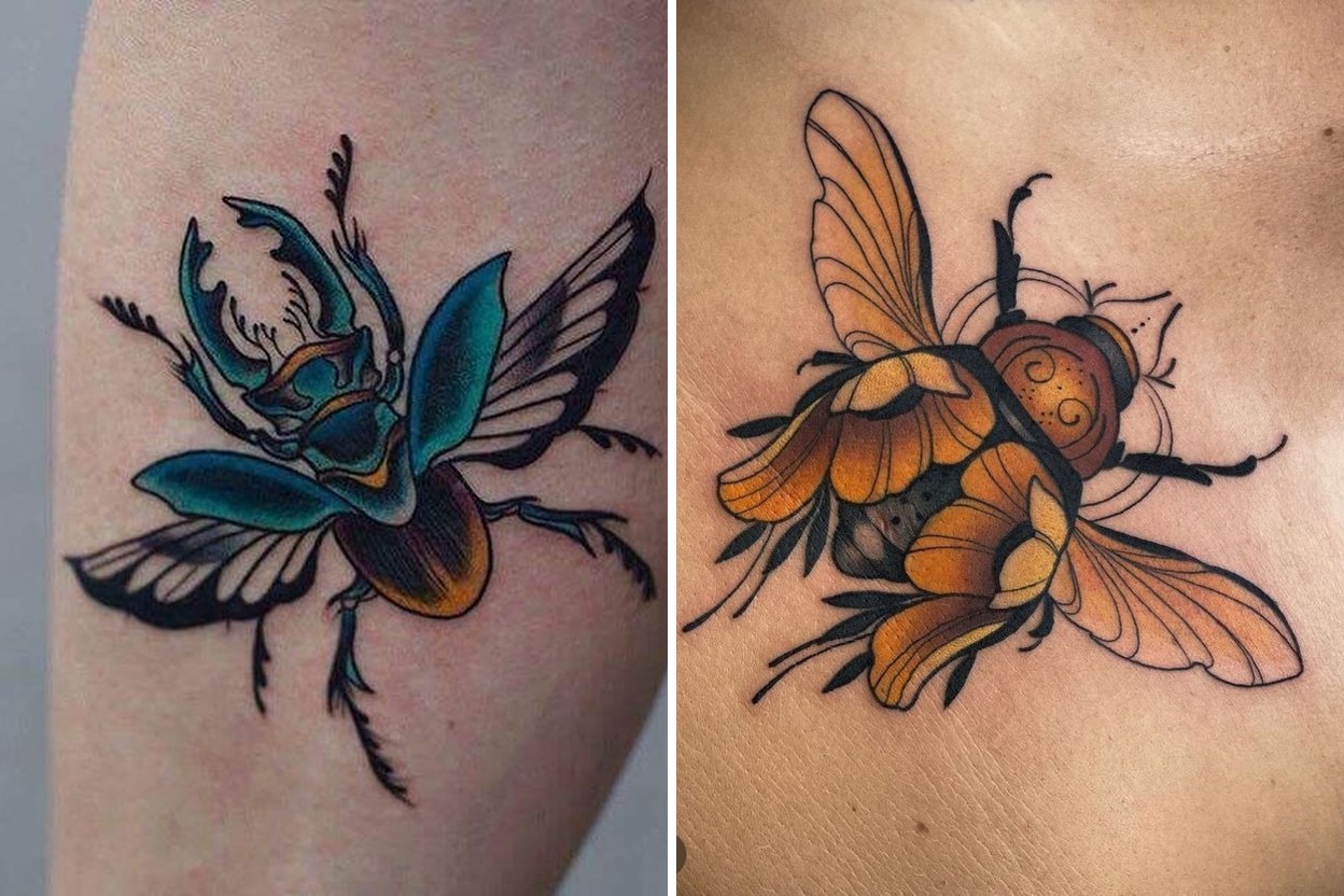 35+ Bold Beetle Tattoo Ideas & Inspiration Featured Lookbook Collage
