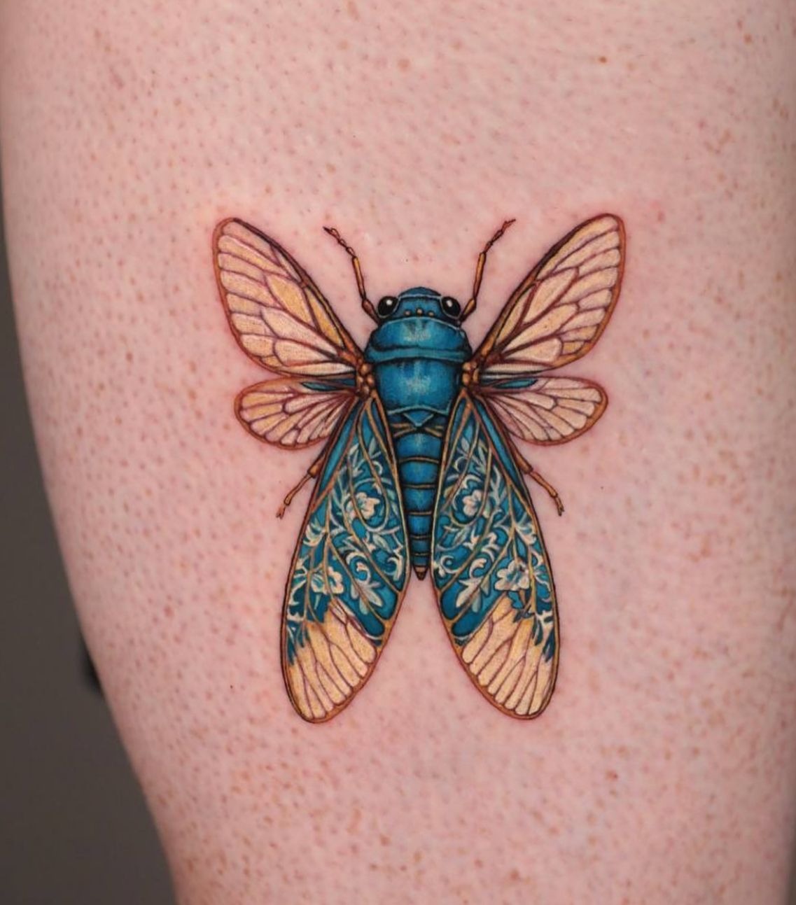Moonlit Stag Beetle Blackwork Tattoo Design