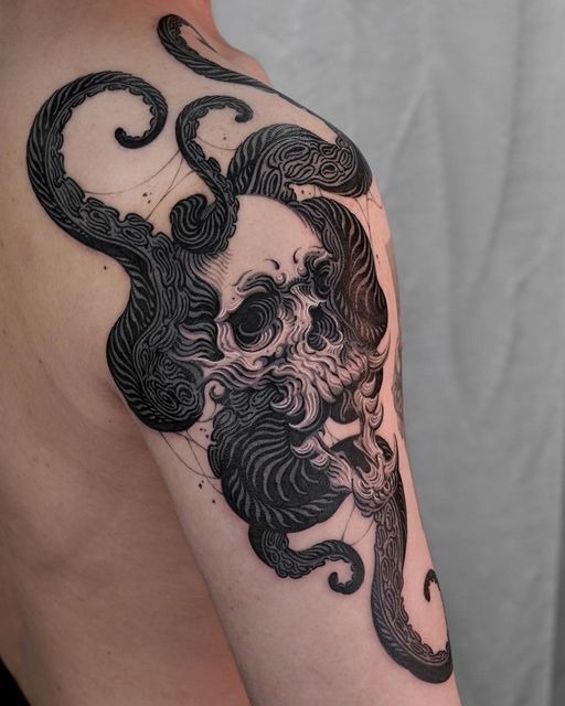 Dark Ornamental Skull Tattoo Design