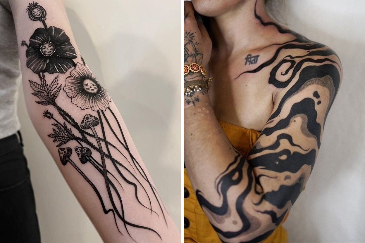 26 Black Tattoo Ideas That Feel Bold Stylish And Seriously Cool Featured Lookbook Collage