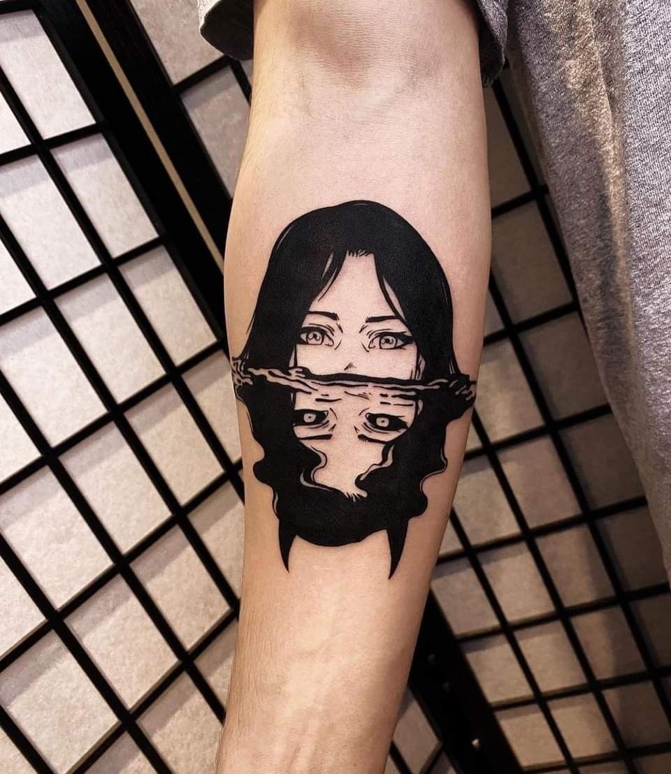 Mirror Reflection Portrait Tattoo Design