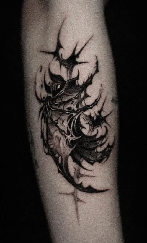 Abstract Dark Creature Tattoo Tattoo Design