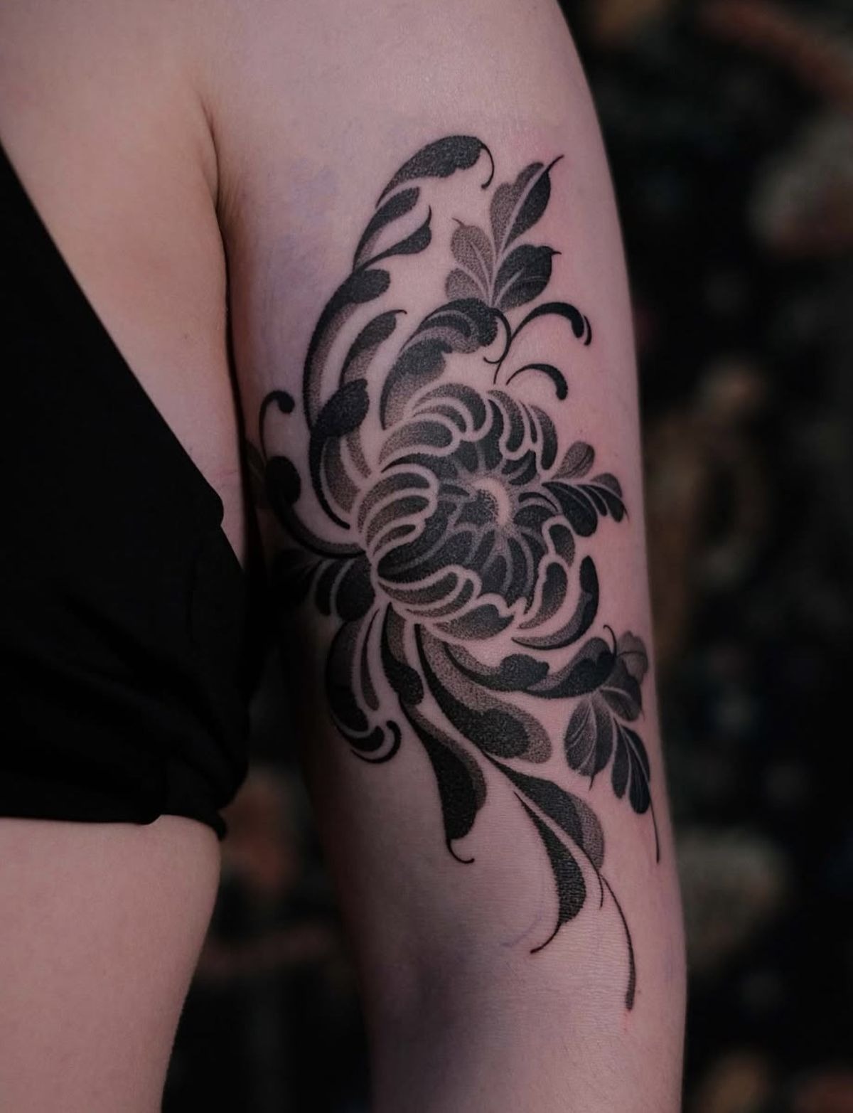 Ornamental Floral Blackwork Tattoo Tattoo Design