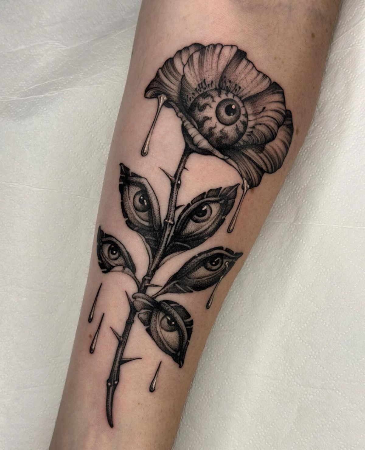 Surreal Eye Flower Tattoo Tattoo Design