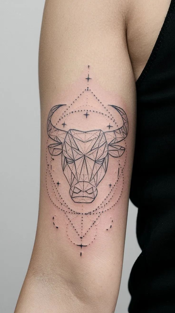 Color Splash Bull Tattoo Tattoo Design