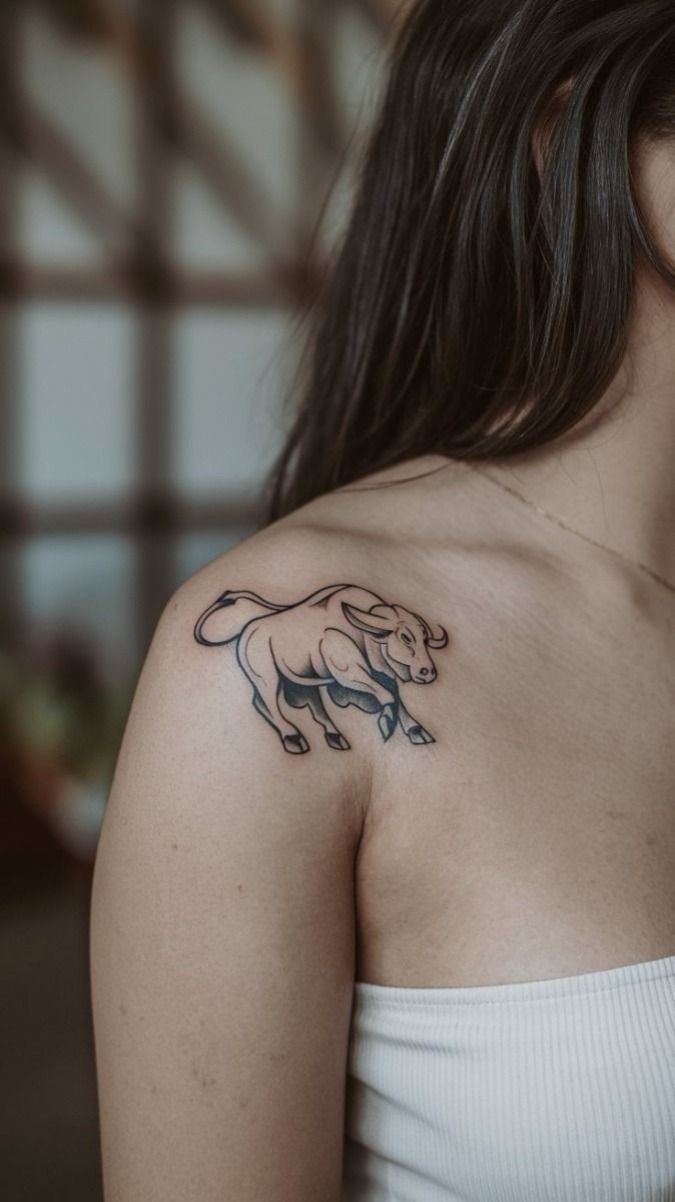 Fierce Bull Neck Tattoo Tattoo Design