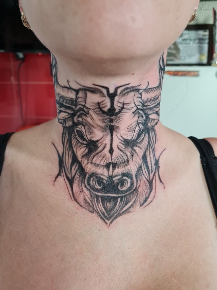 Ornamental Bull Skull Tattoo Tattoo Design
