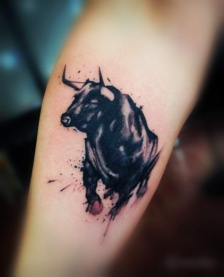 Raging Black Bull Tattoo Tattoo Design