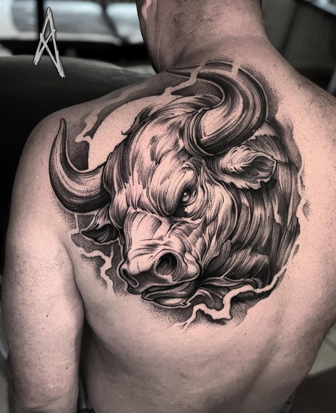 Watercolor Bull Tattoo Tattoo Design