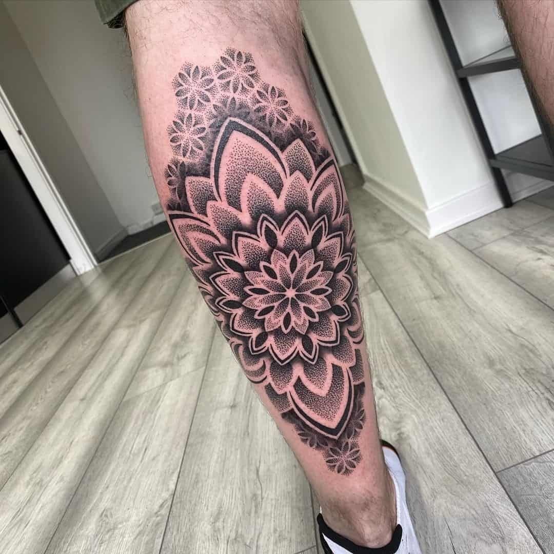 American traditional Big Cat Calves Tattoo Design