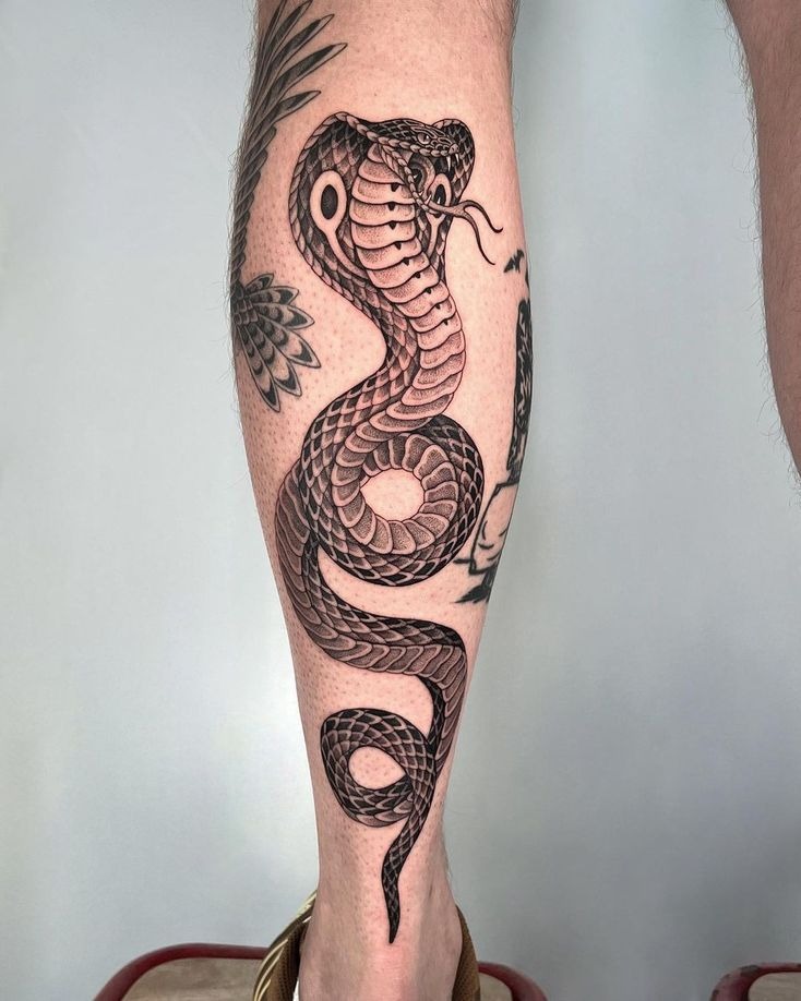 Bold Mandala Floral Calf Bloom Tattoo Design
