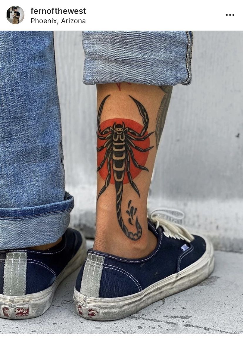 Matching Nature-and-Geometry Calf Stories Tattoo Design