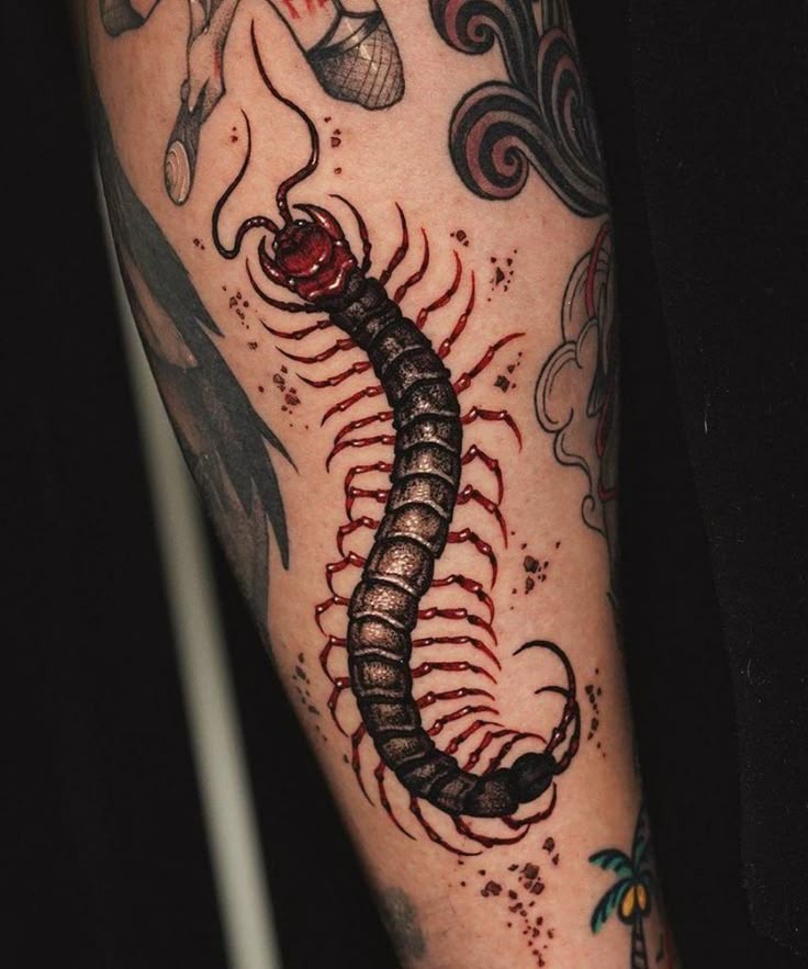 Blood-Red Realism with a Bite Tattoo Design