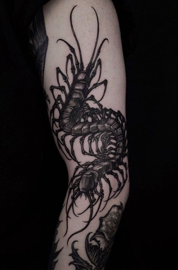 Inky Dark Mandible Masterpiece Tattoo Design