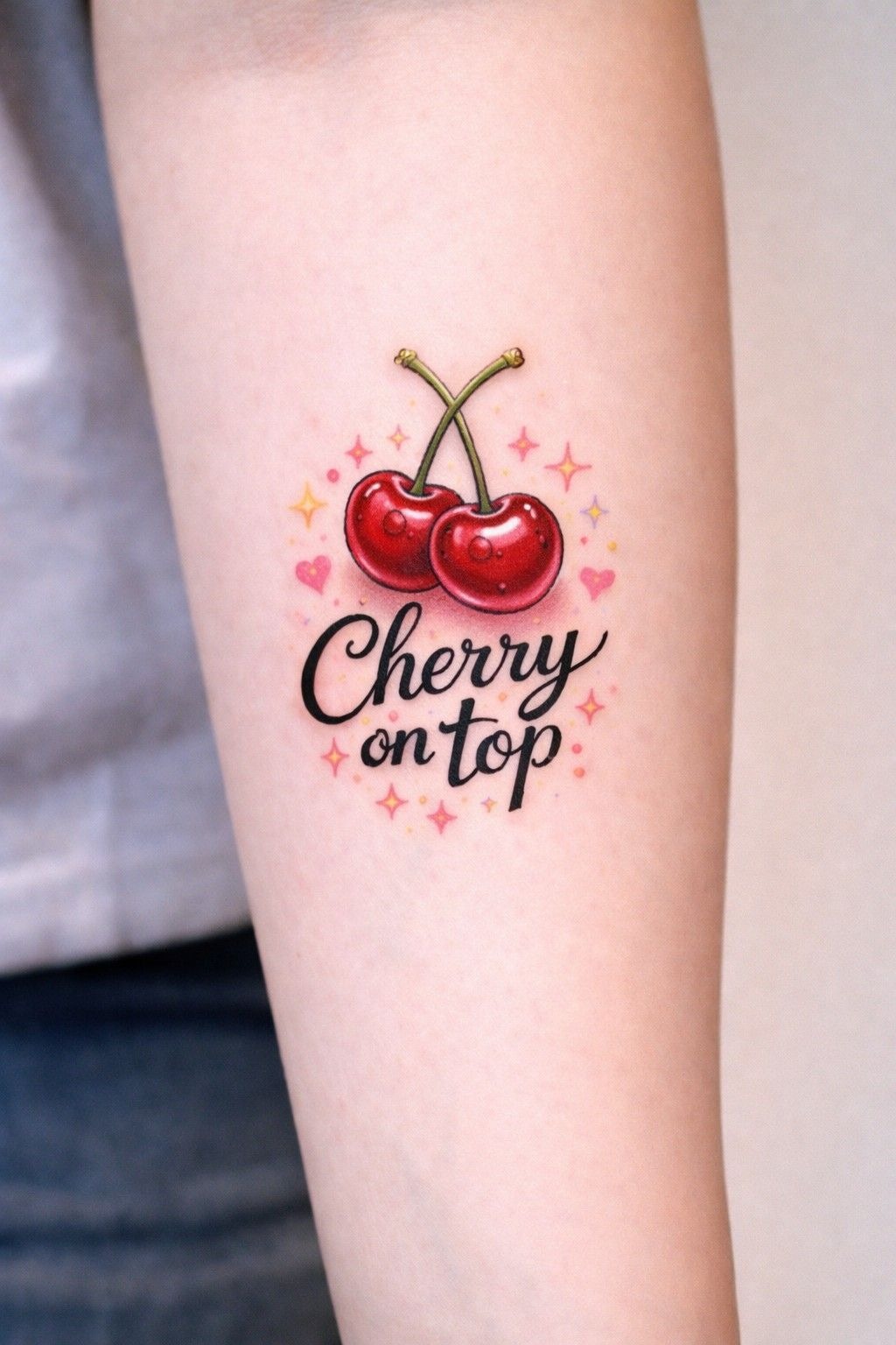 Cherry on Top Script Tattoo Design
