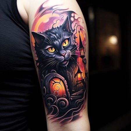 For those who prefer a darker take on the Cheshire Cat, this design is steeped in a gothic atmosphere.