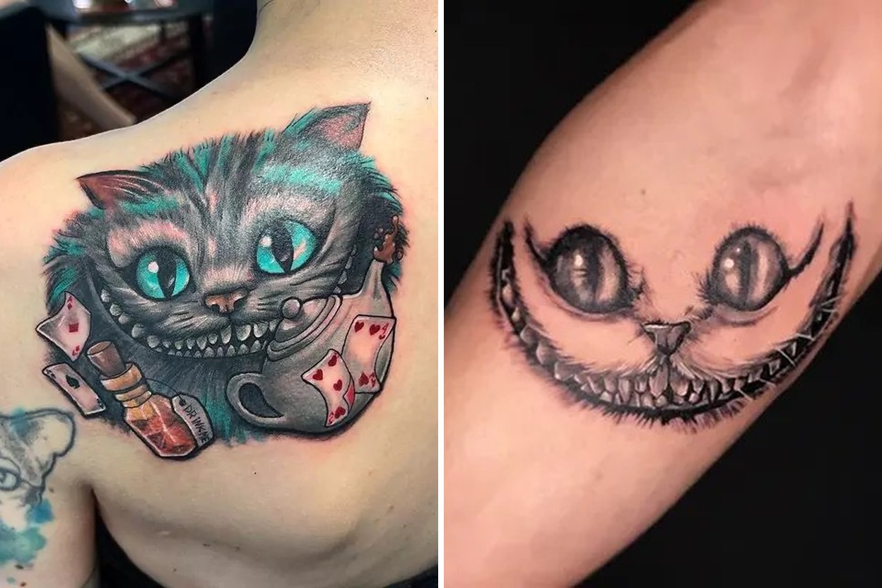 20+ Bold Cheshire Cat Tattoo Ideas For Every Wonderland Lover