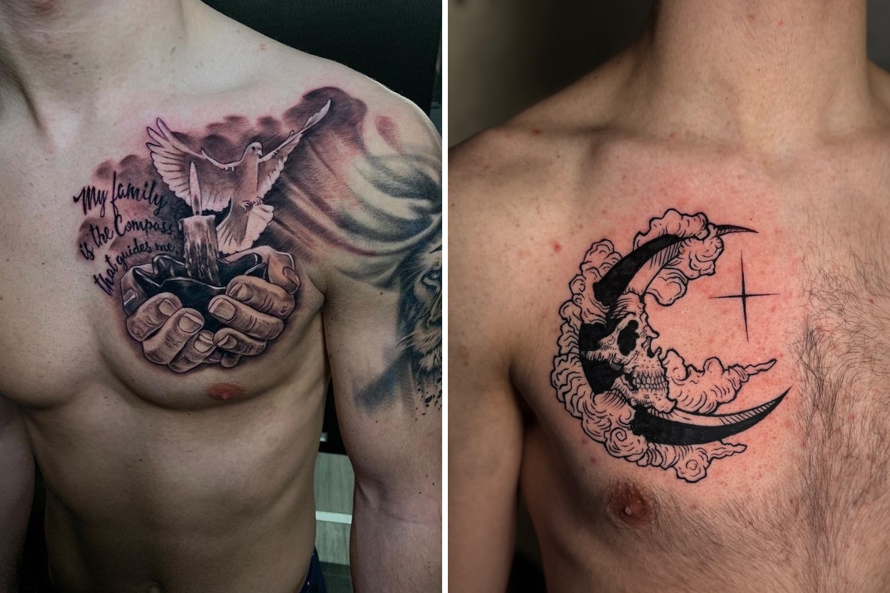 22+ Bold Chest Tattoo Ideas That Feel Stylish and Full of Personal Meaning Featured Lookbook Collage