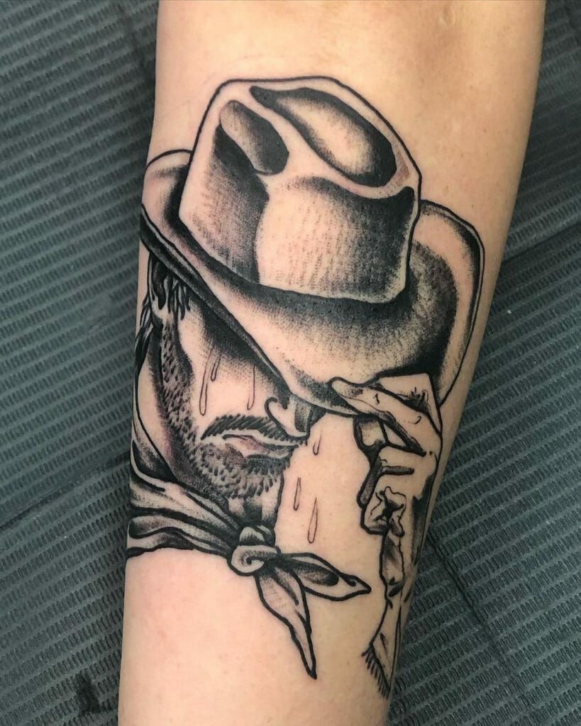 Moonlit Rider Silhouette Tattoo Design